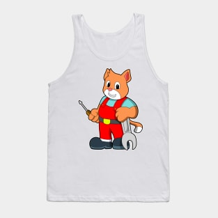 Cat as Mechatronics engineer with Tool Tank Top